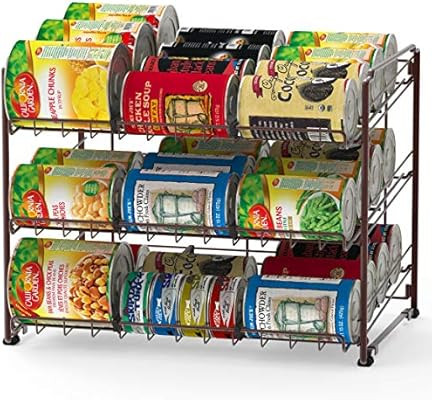 Simple Houseware Stackable Can Rack Organizer, Bronze | Amazon (US)