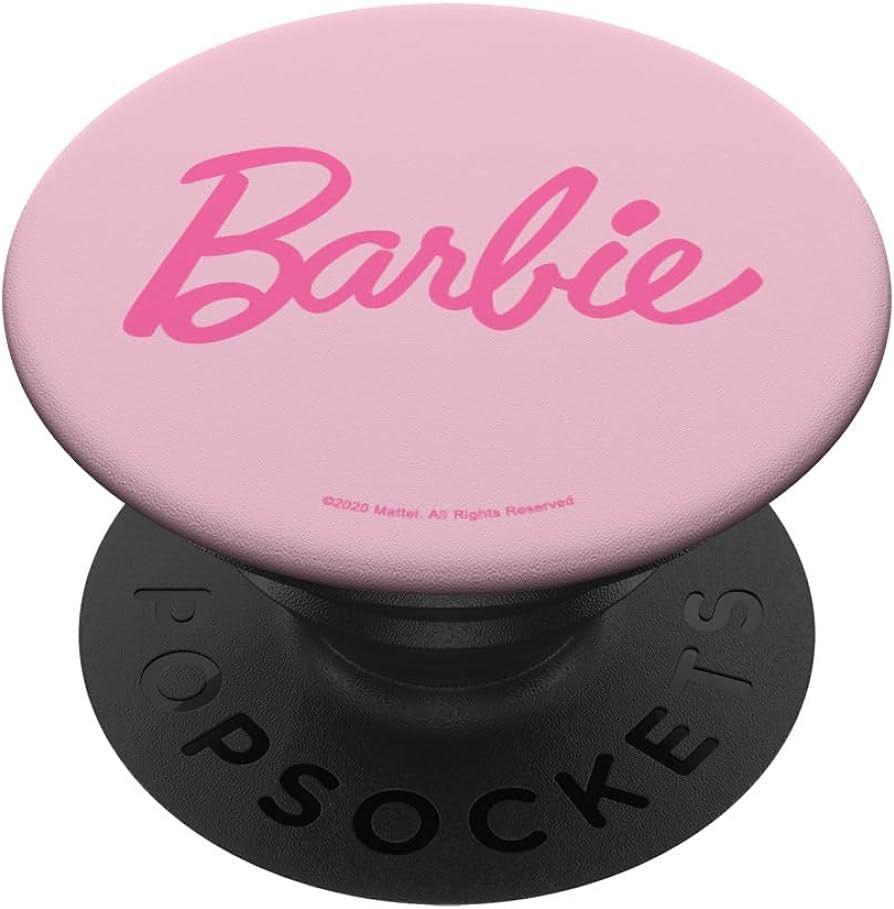 Barbie Classic Pink Logo PopSockets Standard PopGrip | Amazon (US)