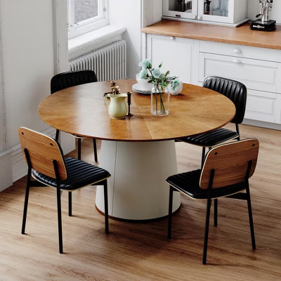 Luck Live Farmhouse Round Dining Table , 59" Round Kitchen Table for 6-8 Persons, Stylish Dining Room Furniture | Target