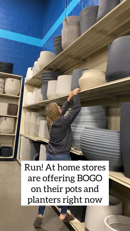 Run to at home stores! 
They have Bogo on their pots and planners meaning they’re offering buy one get one half off. they have the best selection for the price hands-down they offer really large planters. They also have ceramic and terra-cotta.

#LTKStyleTip #LTKSaleAlert #LTKHome