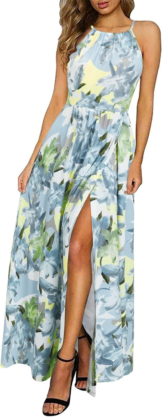 KILIG Women's Summer Floral Beach Flowy Split Maxi Long Dresses | Amazon (US)