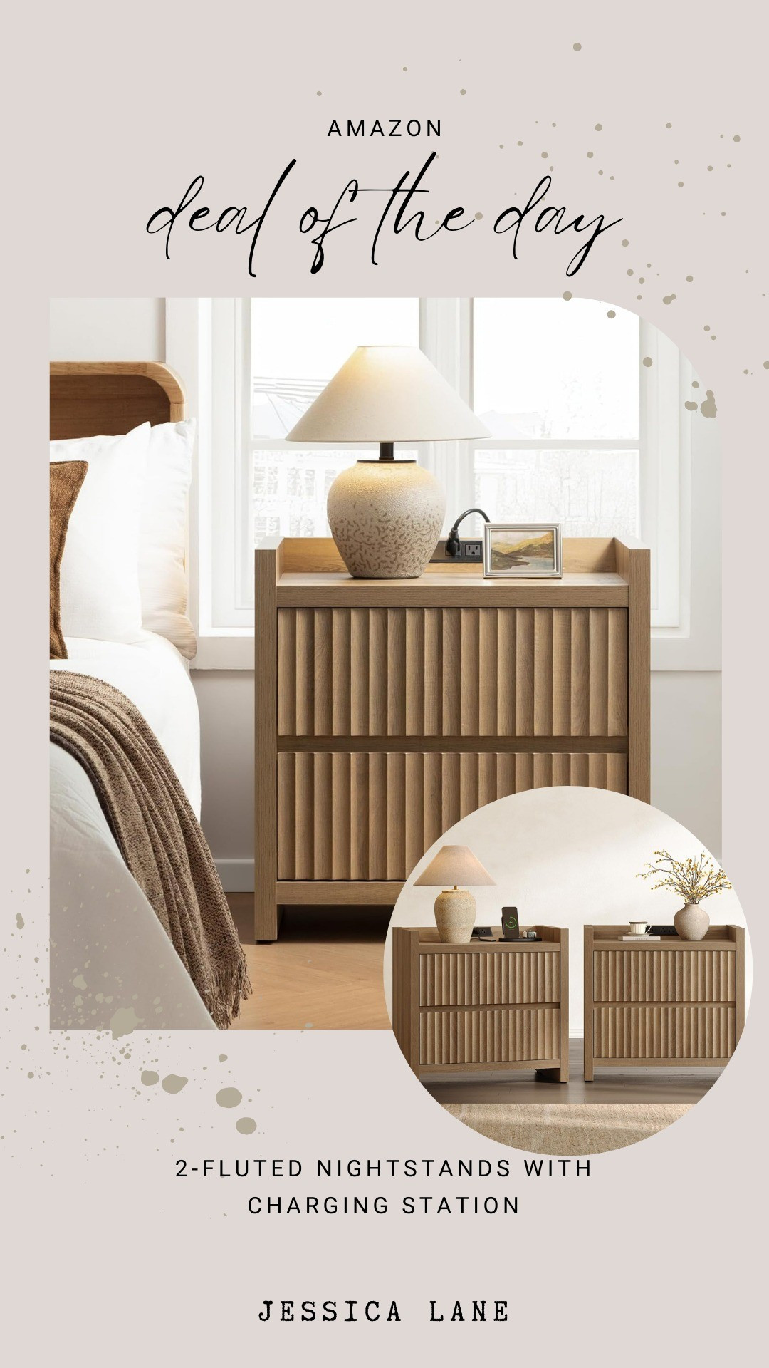 These fluted nightstands with built-in charging stations are as functional as they are stylish.#bedroominspo

#LTKSaleAlert #LTKHome