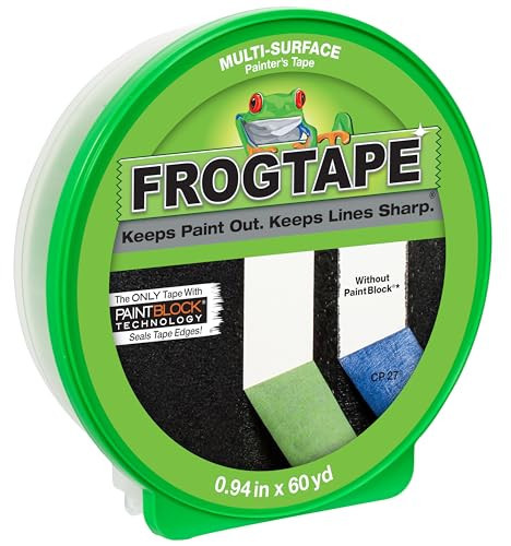 FrogTape Multi-Surface Painters Tape with PAINTBLOCK, 1 Inch Wide (0.94 In. x 60 Yds), Medium Adhesion, Green, 1 Roll (1358463) | Amazon (US)