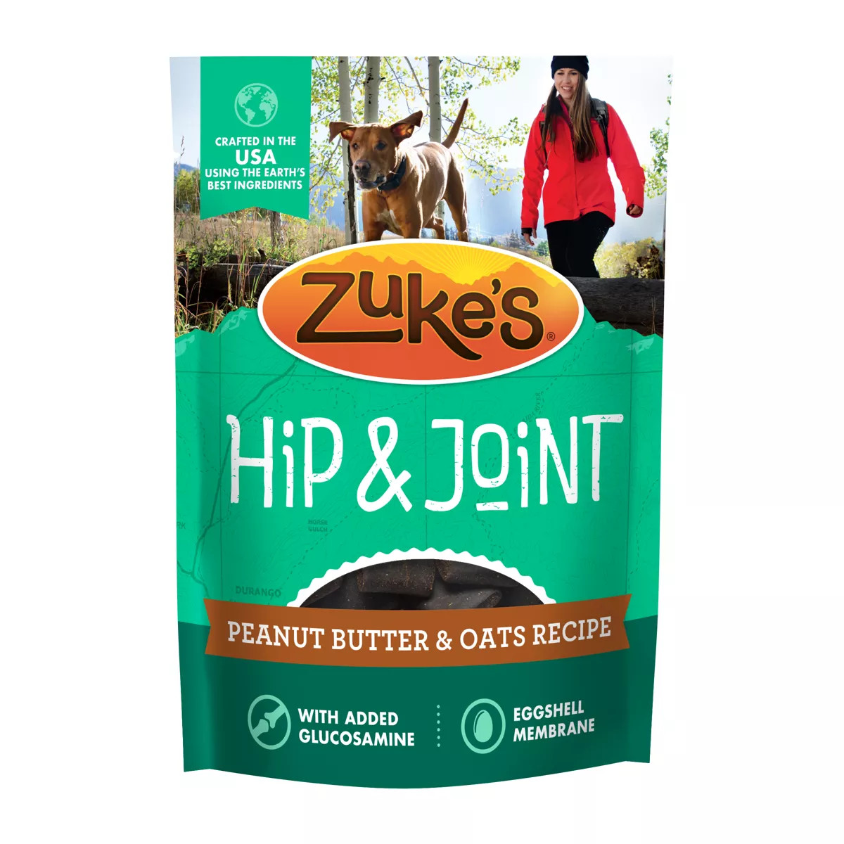 Zukes Hip & Joint Support Soft Chews Peanut Butter & Oats Flavor Training Dog Treats - 6oz | Target