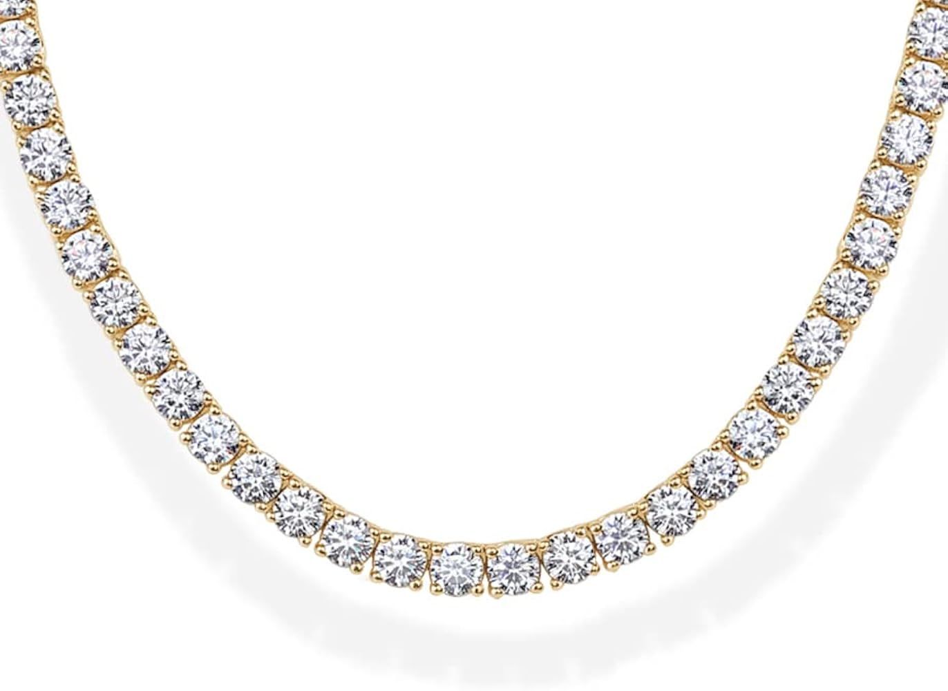  Diamond Tennis Necklace for Women | Tennis Chain | Chunky Lon... | Amazon (US)
