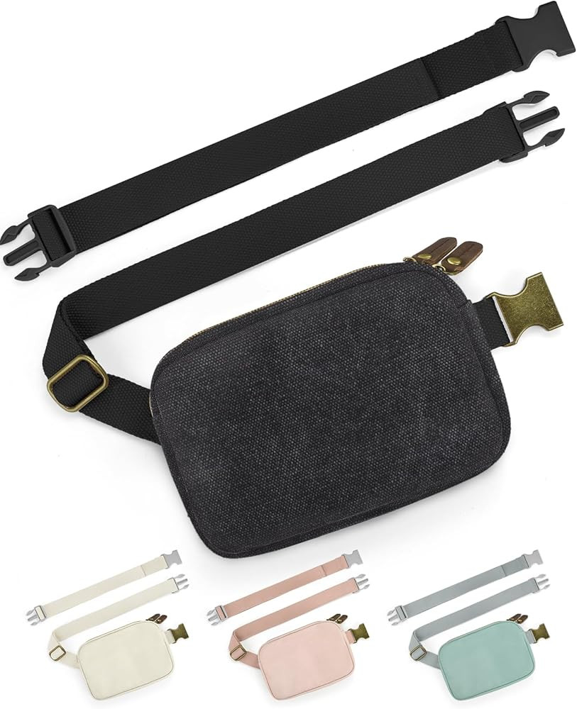SMRITI Canvas Fanny Packs for Women, Belt Bag for men Adjustable Extended Strap and Metal Accesso... | Amazon (US)