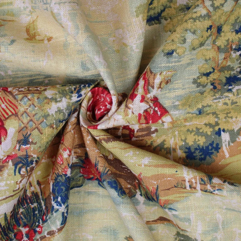 French Countryside Linen Blend Toile Room Darkening Pinch Pleat Single Curtain Panel | Wayfair North America