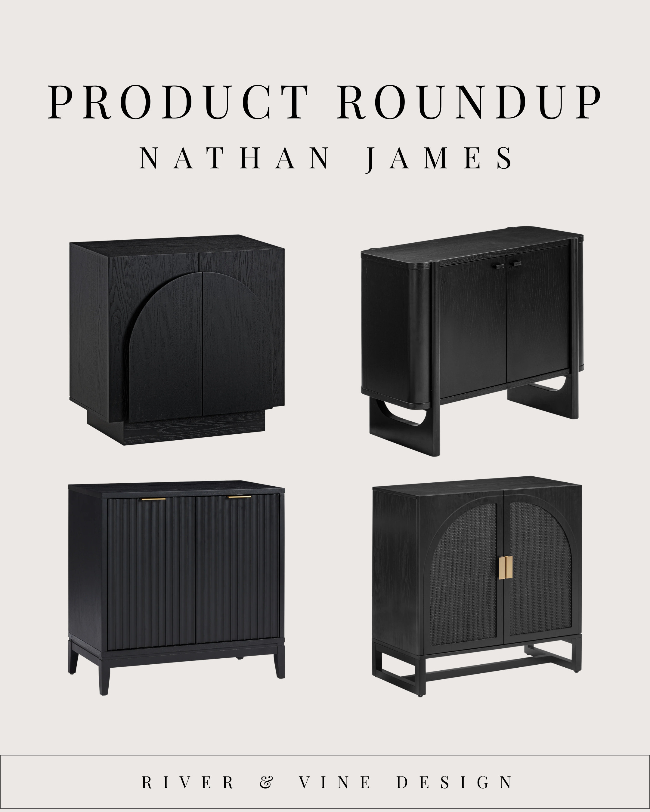 These Nathan James cabinets are SO good. If you love modern black furniture, arched cabinet doors, fluted cabinets, and textured storage pieces, this roundup is worth saving. The sculptural silhouettes, matte black finishes, and brass accents make them perfect for modern, contemporary, and warm minimalist homes.

I especially love these for entryway storage, dining room bar cabinets, living room accent cabinets, and stylish media console alternatives. The arched cabinet doors, fluted wood detailing, and woven textures give them that designer look without the designer price tag.

If you're decorating with black furniture, modern wood tones, warm neutral interiors, or elevated minimalist decor, these pieces work beautifully. They add depth, contrast, and architectural detail while still feeling clean and timeless.

Sharing a few of my favorite Nathan James storage cabinets, accent cabinets, and modern sideboards that instantly elevate a room.

Nathan James furniture, modern black cabinet, fluted cabinet, arched cabinet doors, modern sideboard, accent cabinet, entryway cabinet, black storage cabinet, modern home decor, warm neutral home, modern minimalist furniture, living room storage, dining room storage, affordable designer furniture. 

 #LTKHome