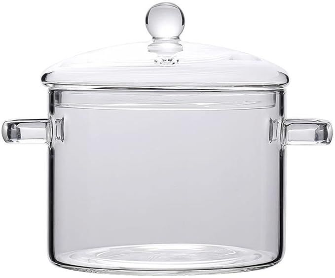 Glass Saucepan with Cover Heat-resistant Glass Stovetop Pot and Pan with Lid for Pasta Noodle, So... | Amazon (US)