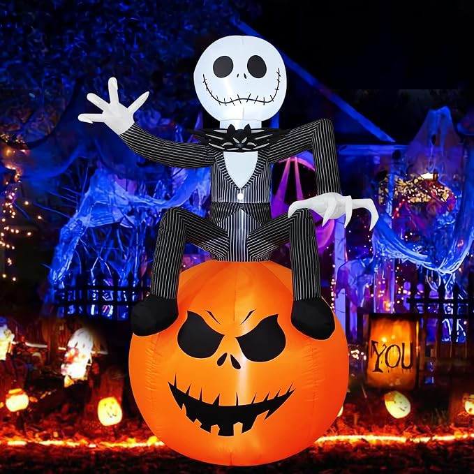 6 Ft Inflatable Halloween Yard Decorations - Outdoor Blow Up Yard Pumpkin Decor - Built-in LED Li... | Amazon (CA)