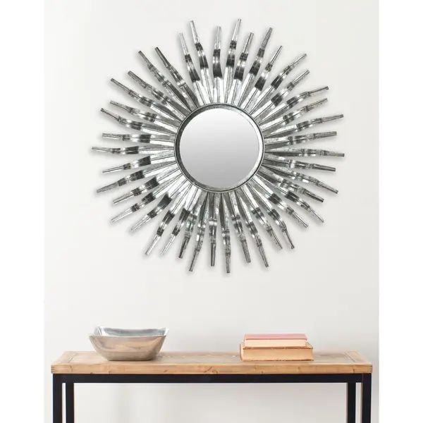 Safavieh Handmade Arts and Crafts Silver 36-inch Sunburst Mirror - Black/Silver | Overstock.com S... | Bed Bath & Beyond