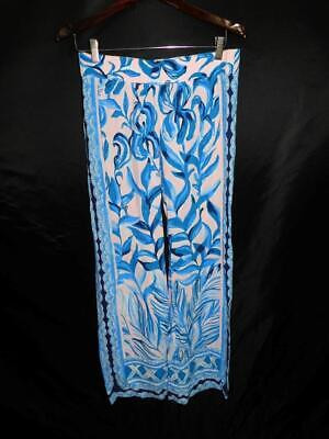 Lilly Pulitzer S Blue Pink Bal Harbour Palazzo Pants Wide Leg Pull On Rayon Sm | eBay US