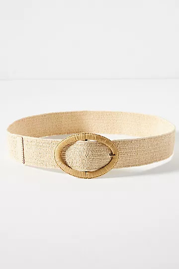 Raffia Oval-Buckle Belt | Anthropologie (US)