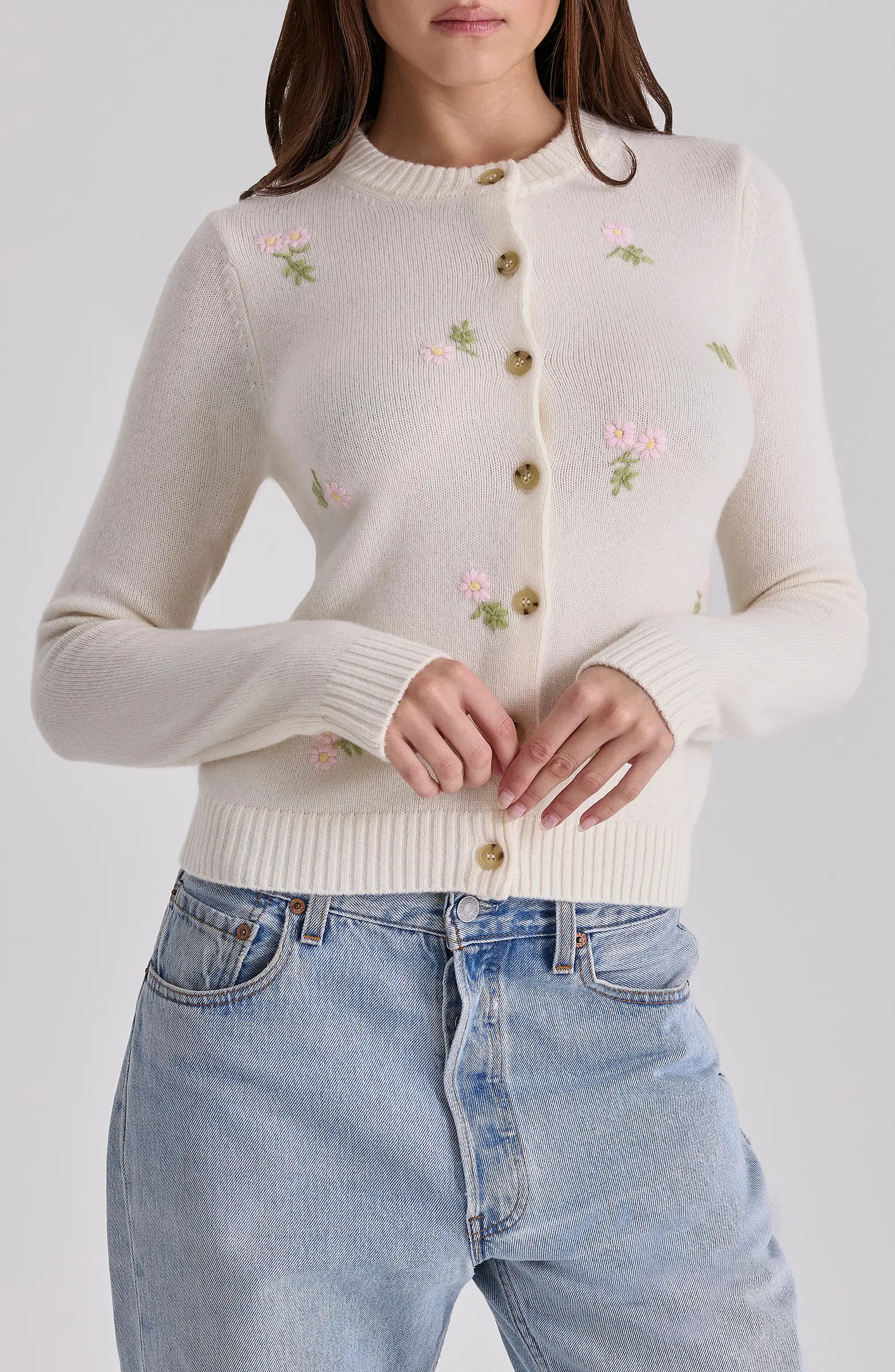 Poppie Embroidered Wool & Cashmere Cardigan | Nordstrom