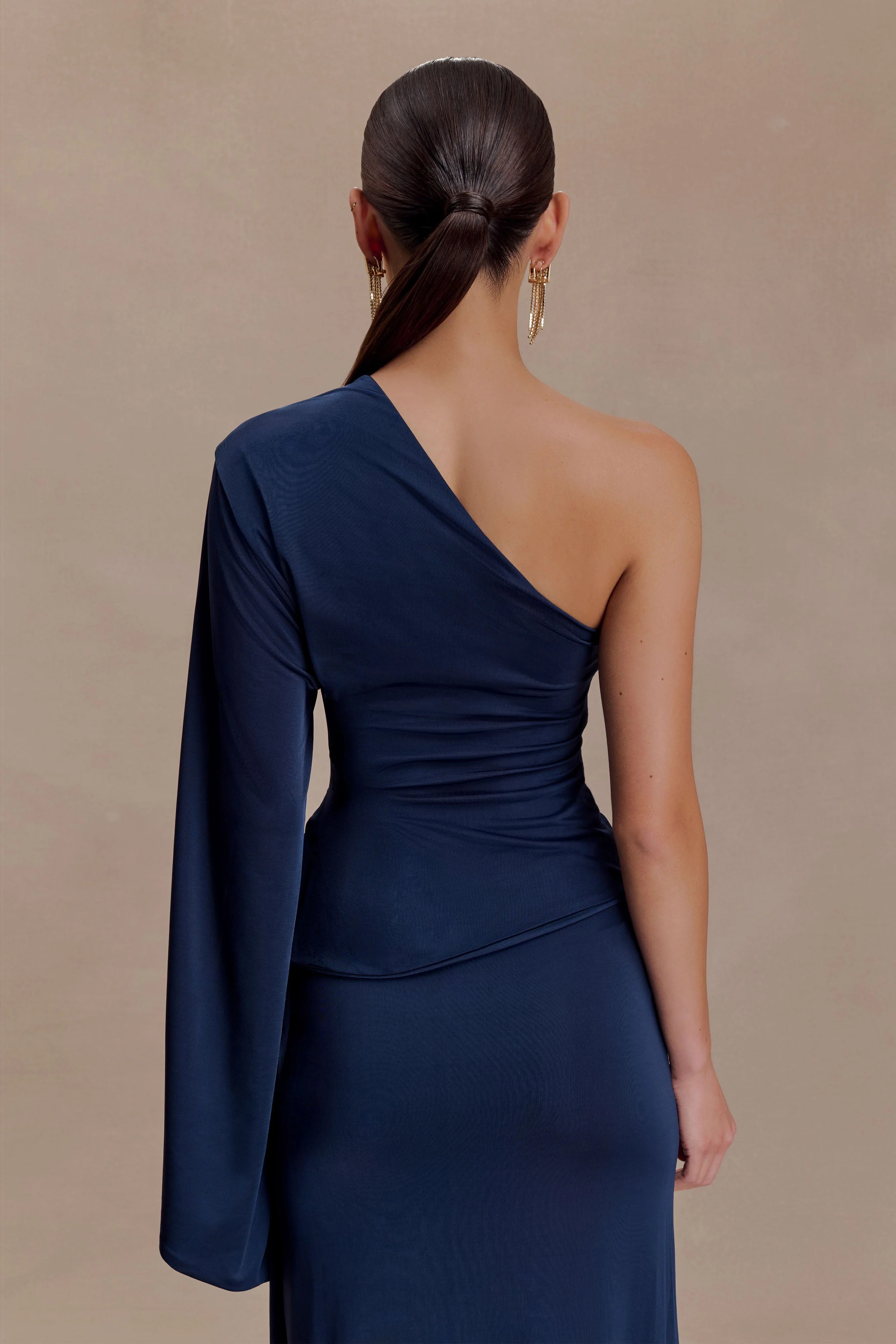 Vivica Slinky One Shoulder Top - Midnight Navy | MESHKI US