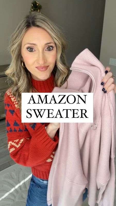 Amazon quarter zip sweater size M super comfy and comes in more colors.  Comfy. Casual. Would be cute with jeans too. Mom style 

#LTKunder50 #LTKSeasonal #LTKstyletip