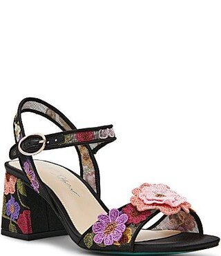 Blue by Betsey Johnson Blare Floral Ornamented Block Heel Dress Sandals - 10 | Dillard's
