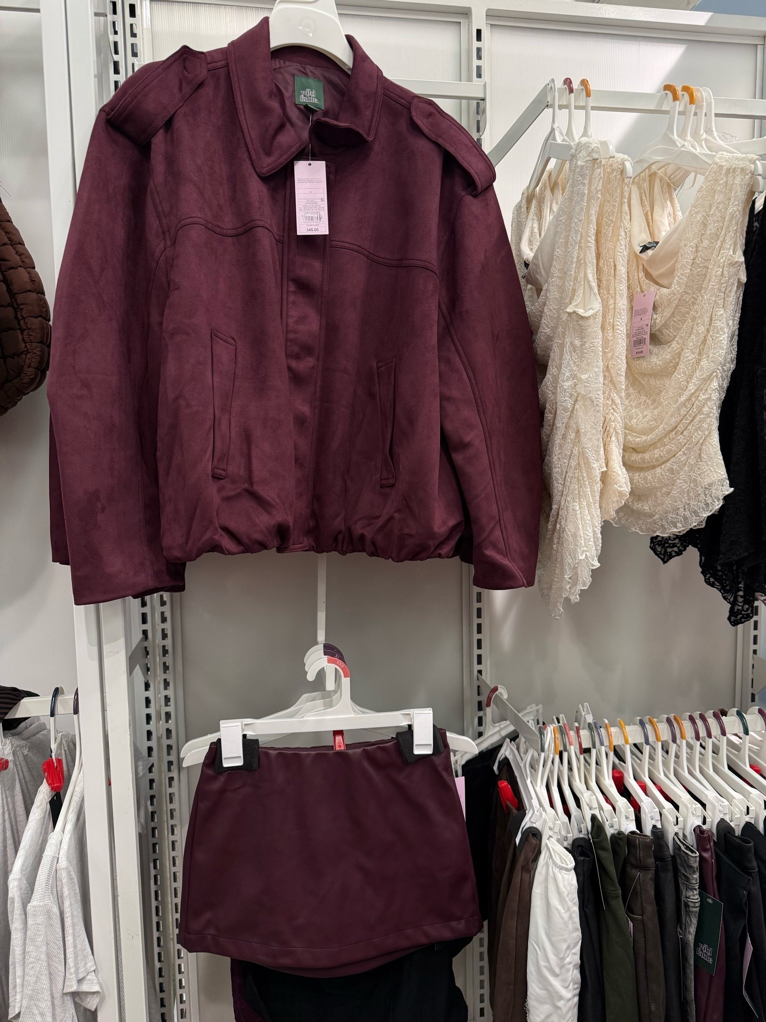 Target version a suede bomber… the color is soo good 🍷