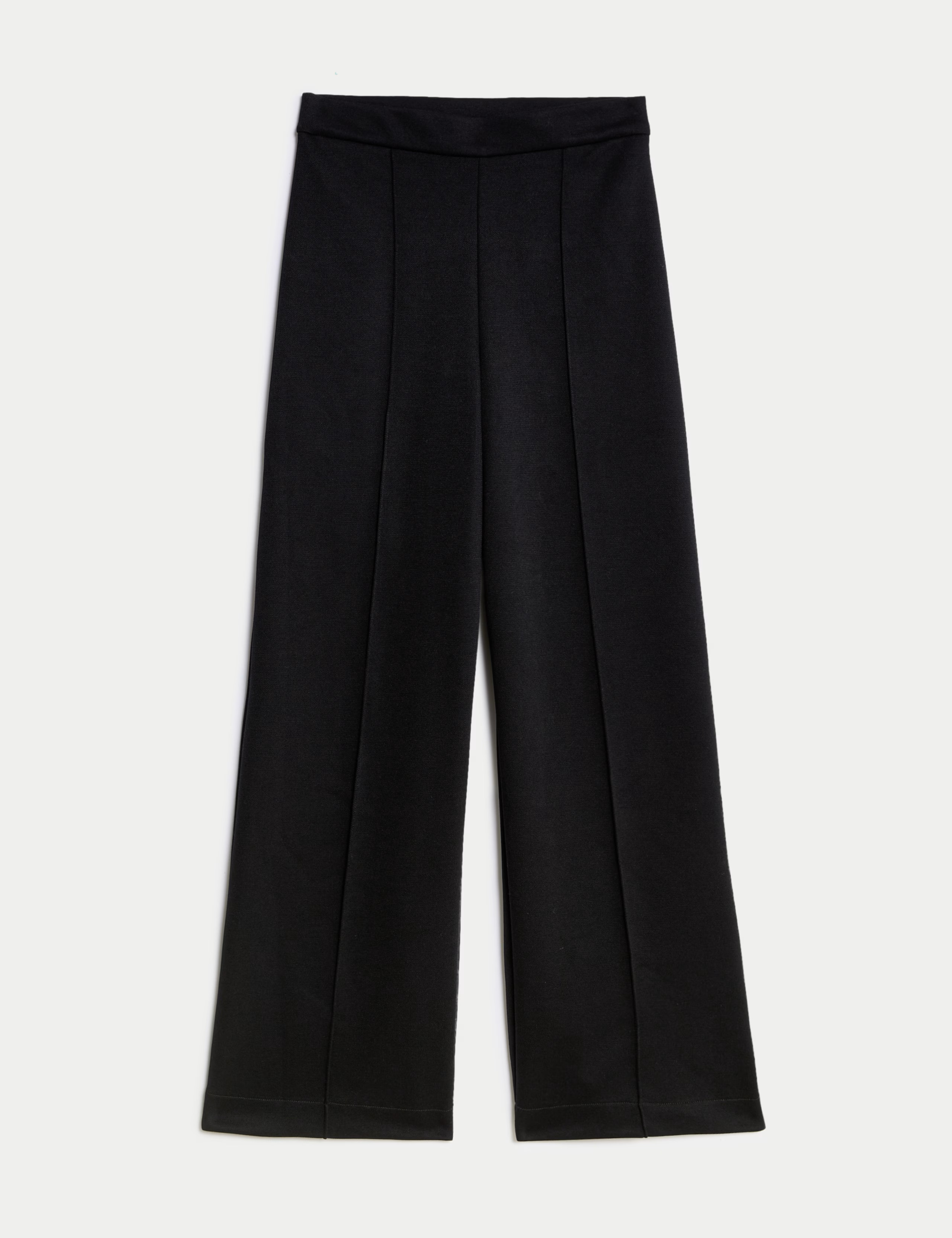Jersey Elasticated Waist Wide Leg Trousers | M&S Collection | M&S | Marks & Spencer (UK)