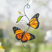 Monarch Butterfly Stained Glass Plant Pot Huggers - Etsy | Etsy (US)