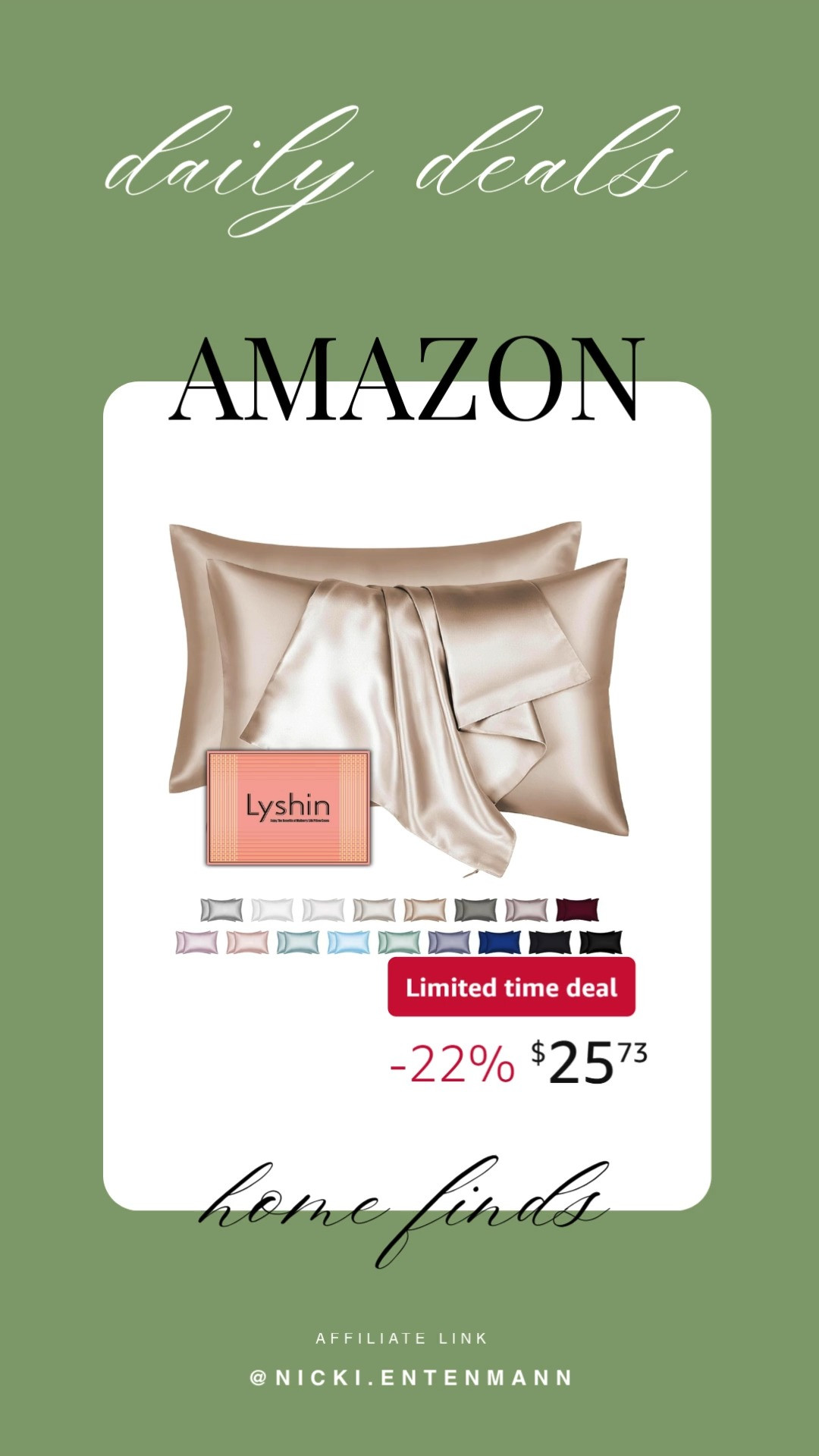 Sleep feels luxurious with this ultra smooth silk satin pillowcase. Soft, breathable, and cooling fabric keeps nights comfortable while adding a touch of elegance to your bedroom 🌙🛏️✨

#silkpillowcase #satinpillowcase #coolingpillowcase #bedroomdecor #sleepbetter #luxurybedding #softfabric #breathablefabric #sleepessentials #homecomfort 

 #LTKselfcare #LTKHome #LTKSaleAlert