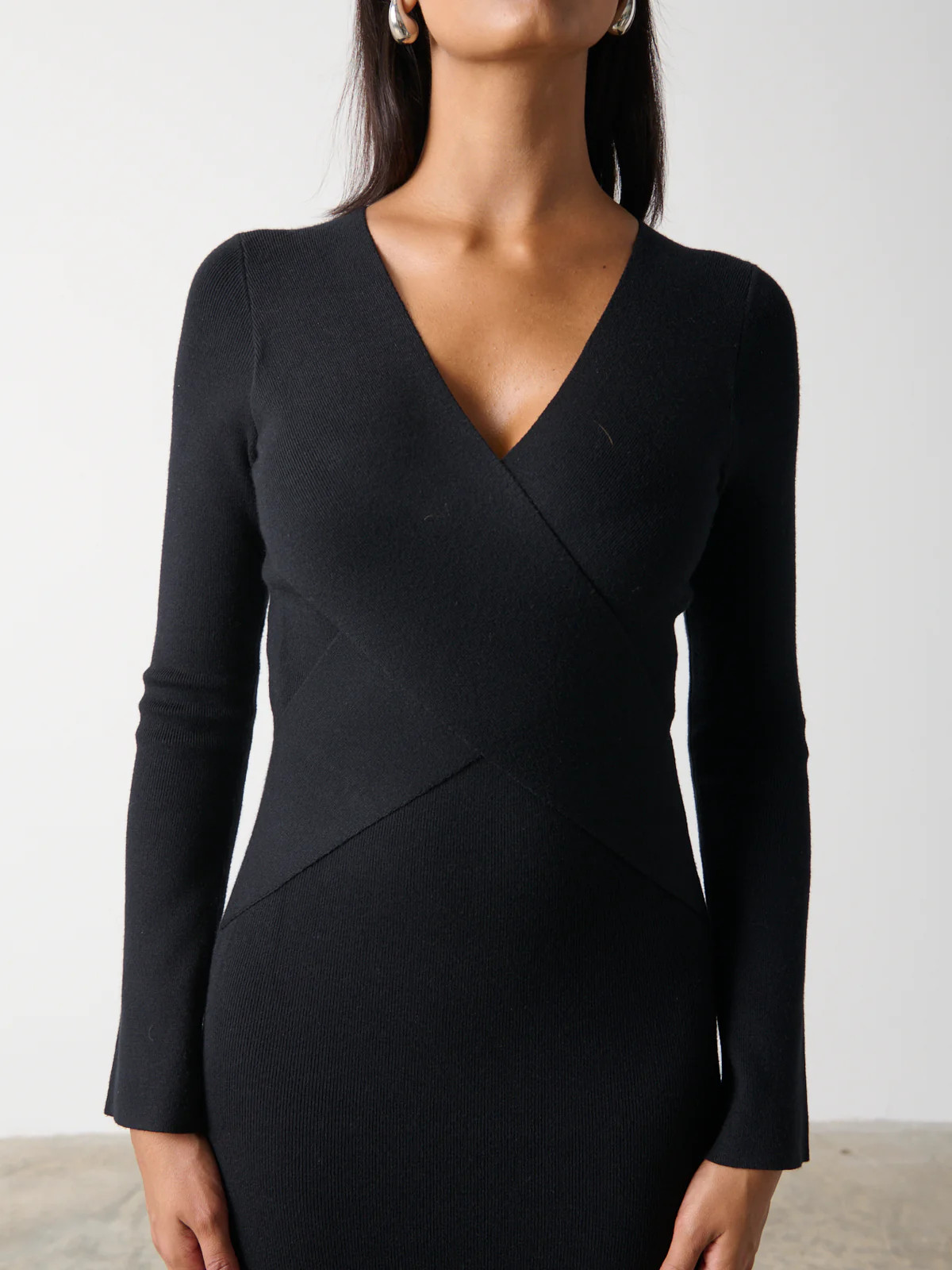 Jacklin Wrap Midaxi Dress - Black | Pretty Lavish (UK)