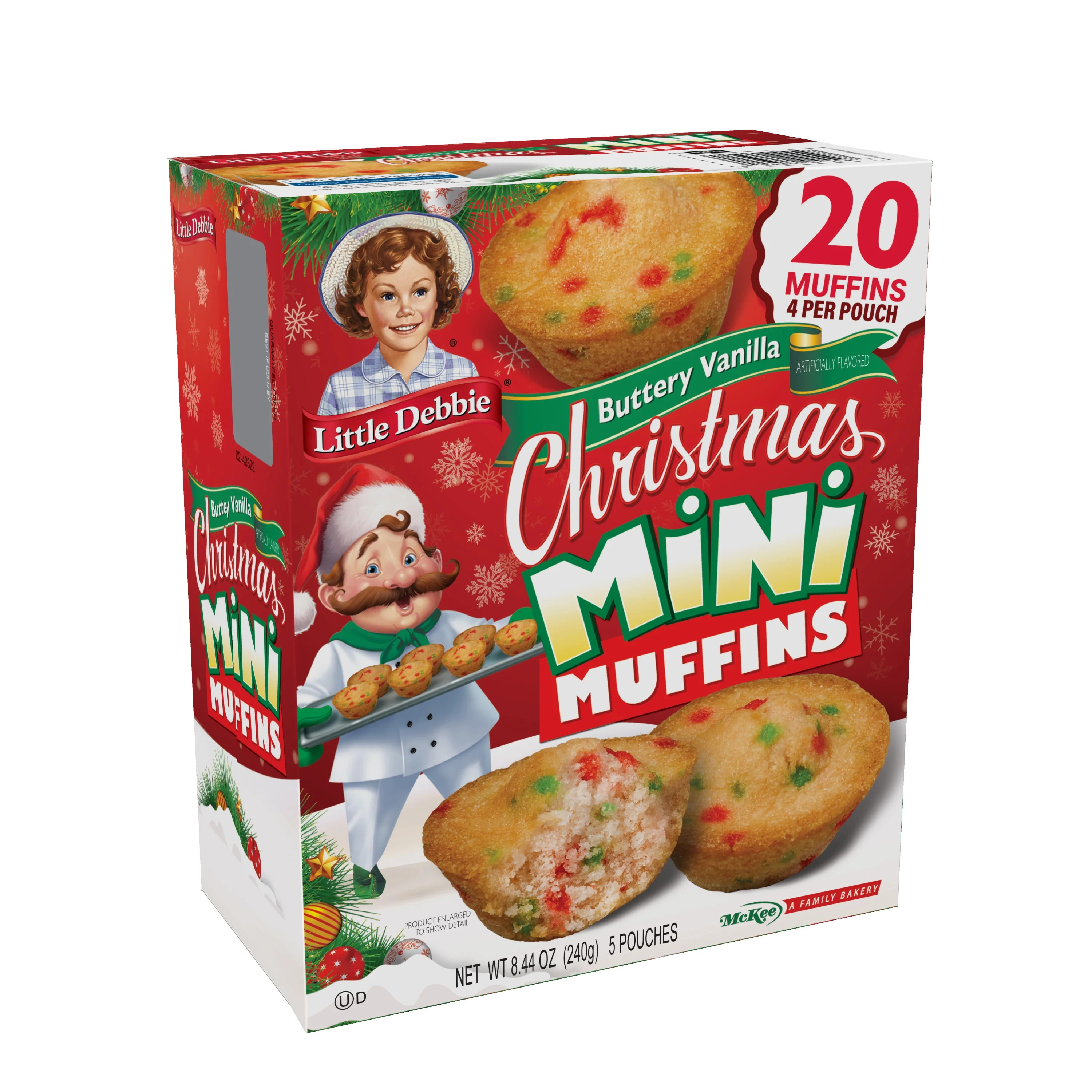 Little Debbie Christmas Buttery Vanilla Mini Muffins, 8.44 oz, 5 Count | Walmart (US)