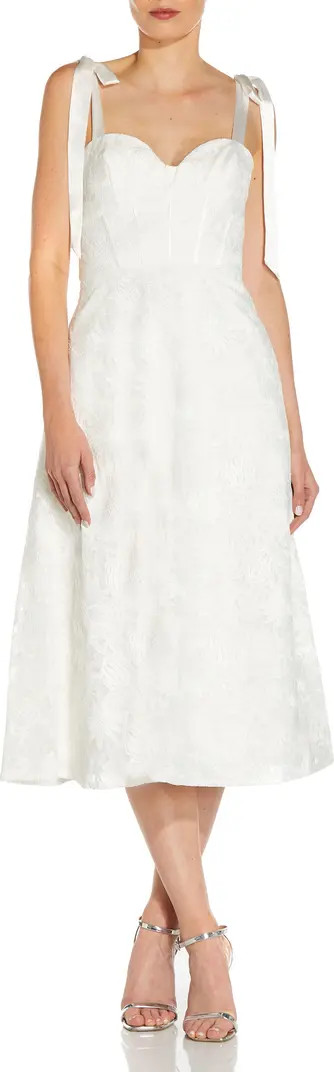 Embroidered Corset Cocktail Midi Dress | Nordstrom