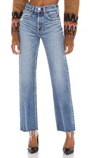 Moussy Vintage Ashleys Wide Straight in Blue. - size 24 (also in 31) | Revolve Clothing (Global)