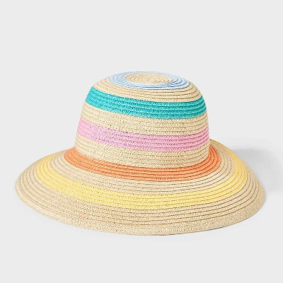 Toddler Girls' Striped Straw Floppy Hat - Cat & Jack™ | Target