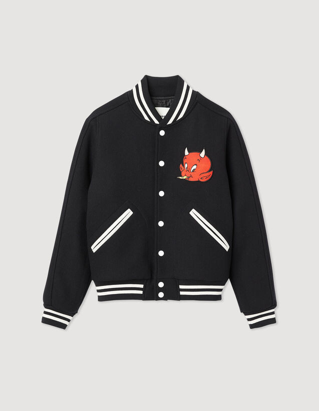 Hot Stuff wool cloth varsity jacket | Sandro (DE, FR & UK)
