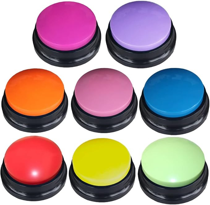 8 Color Voice Recording Button, Dog Buttons for Communication Pet Training Buzzer, 30 Second Reco... | Amazon (US)