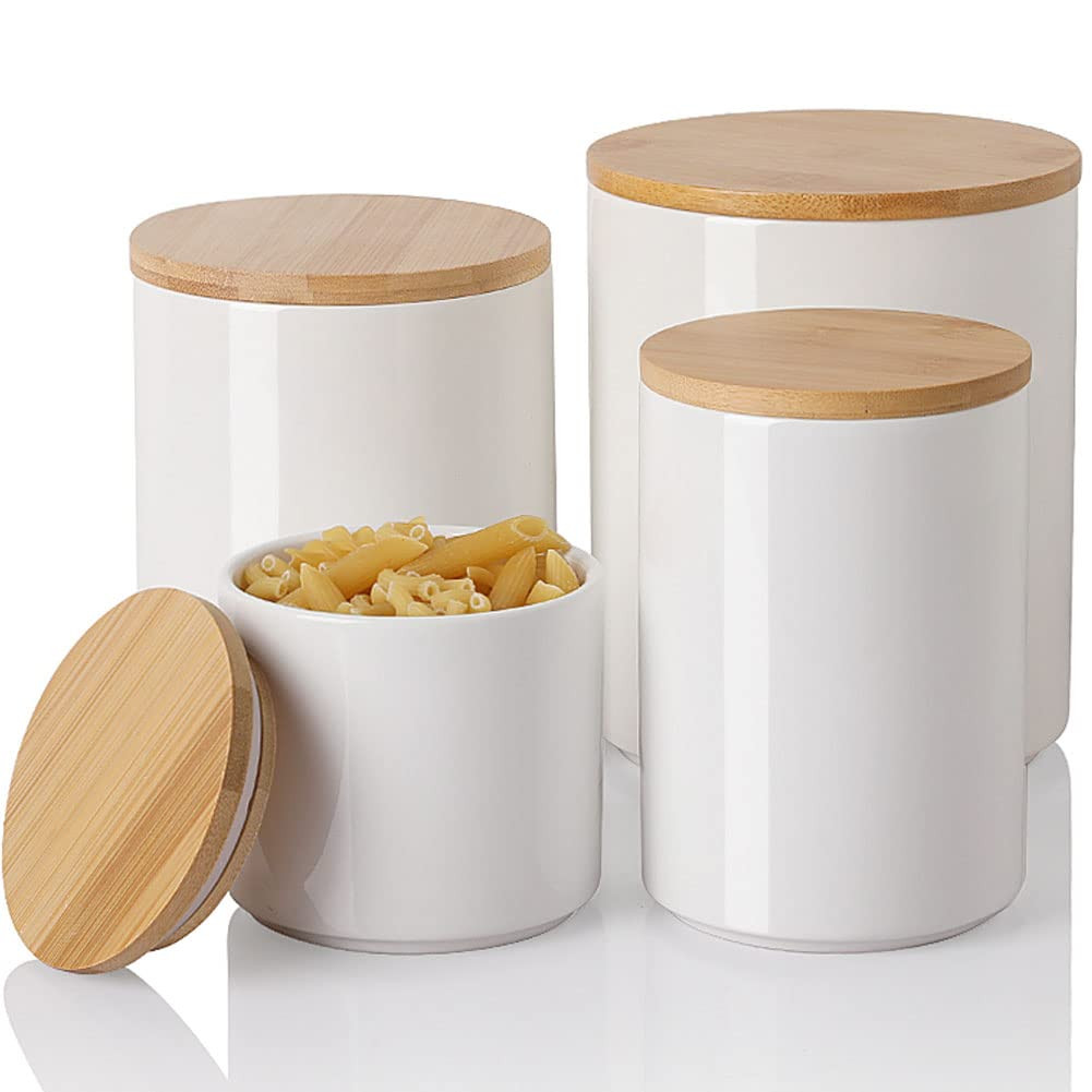 Sweejar Ceramic Kitchen Canister Sets, Porcelain Container for Countertop, Heavy Food Storage Jar... | Amazon (US)