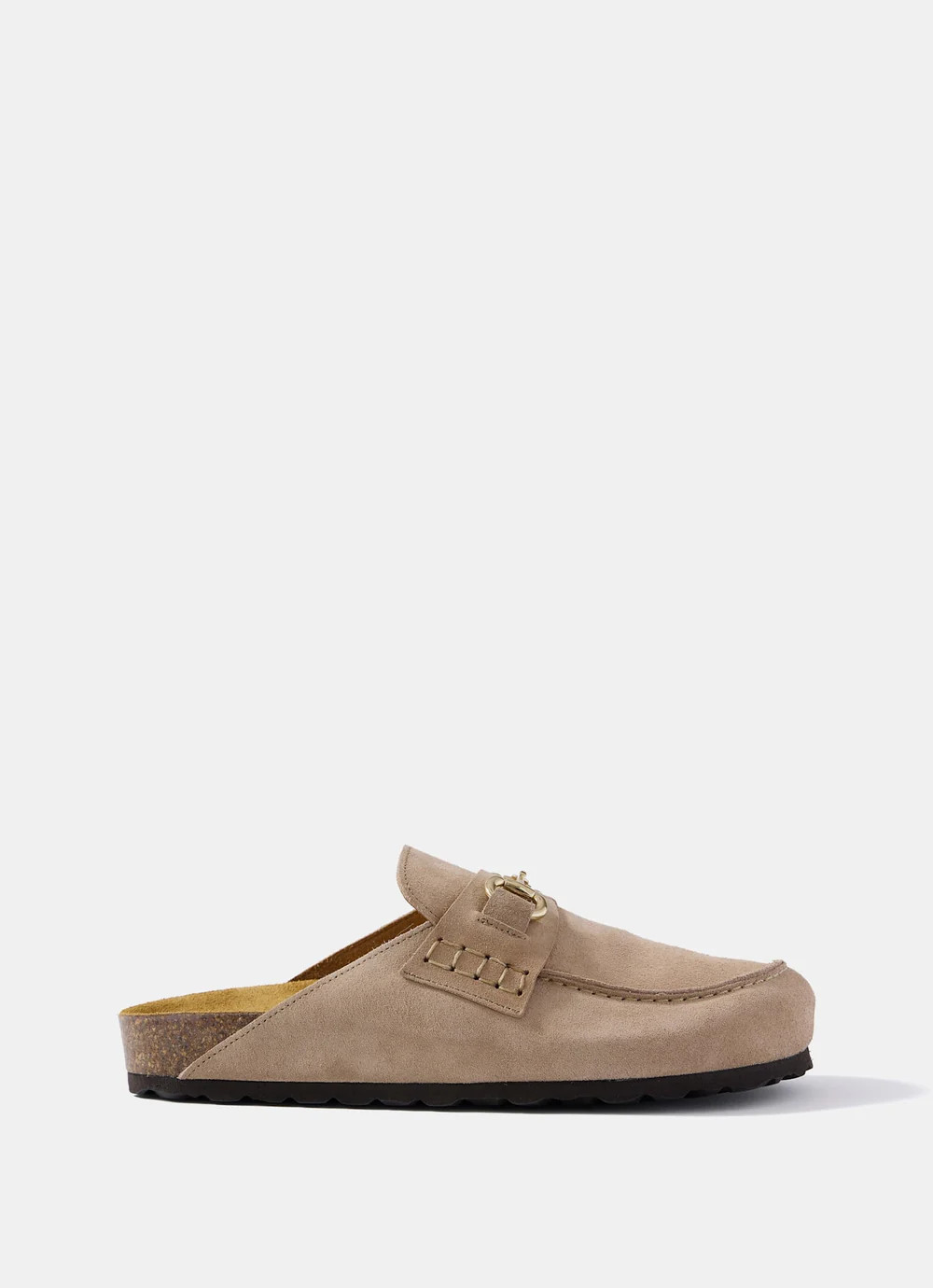 Roma Neutral Suede Backless Clogs | Mint Velvet