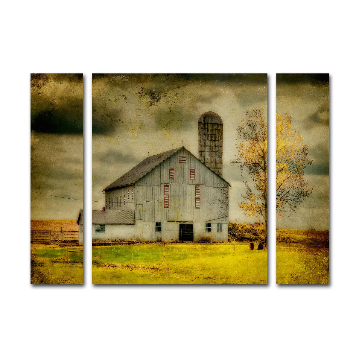 Trademark Fine Art -Lois Bryan 'Old Barn on Stormy Afternoon' Multi Panel Art Set Large | Target