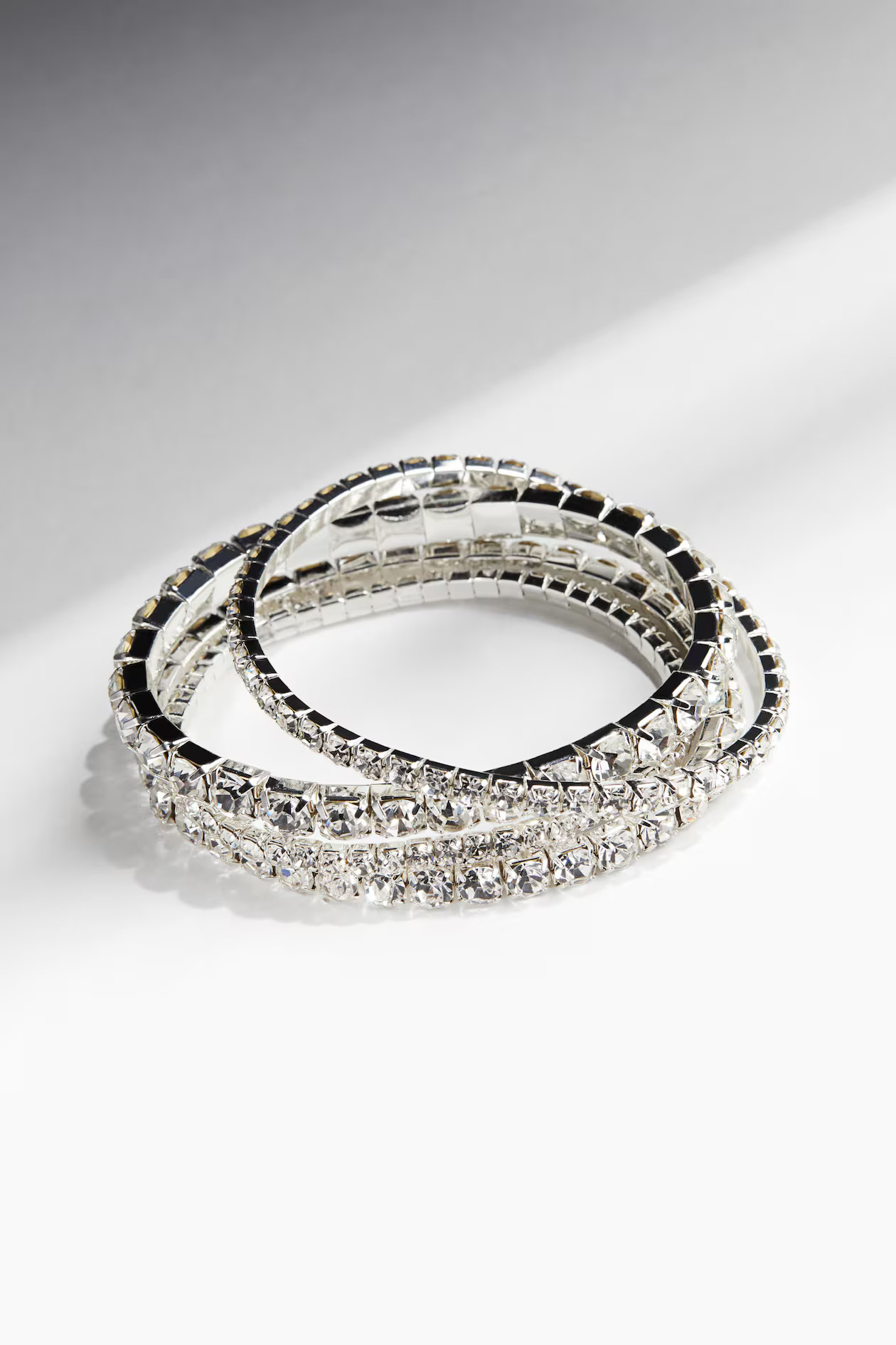 4-pack rhinestone bracelets - Silver-colored - Ladies | H&M CA | H&M (US + CA)
