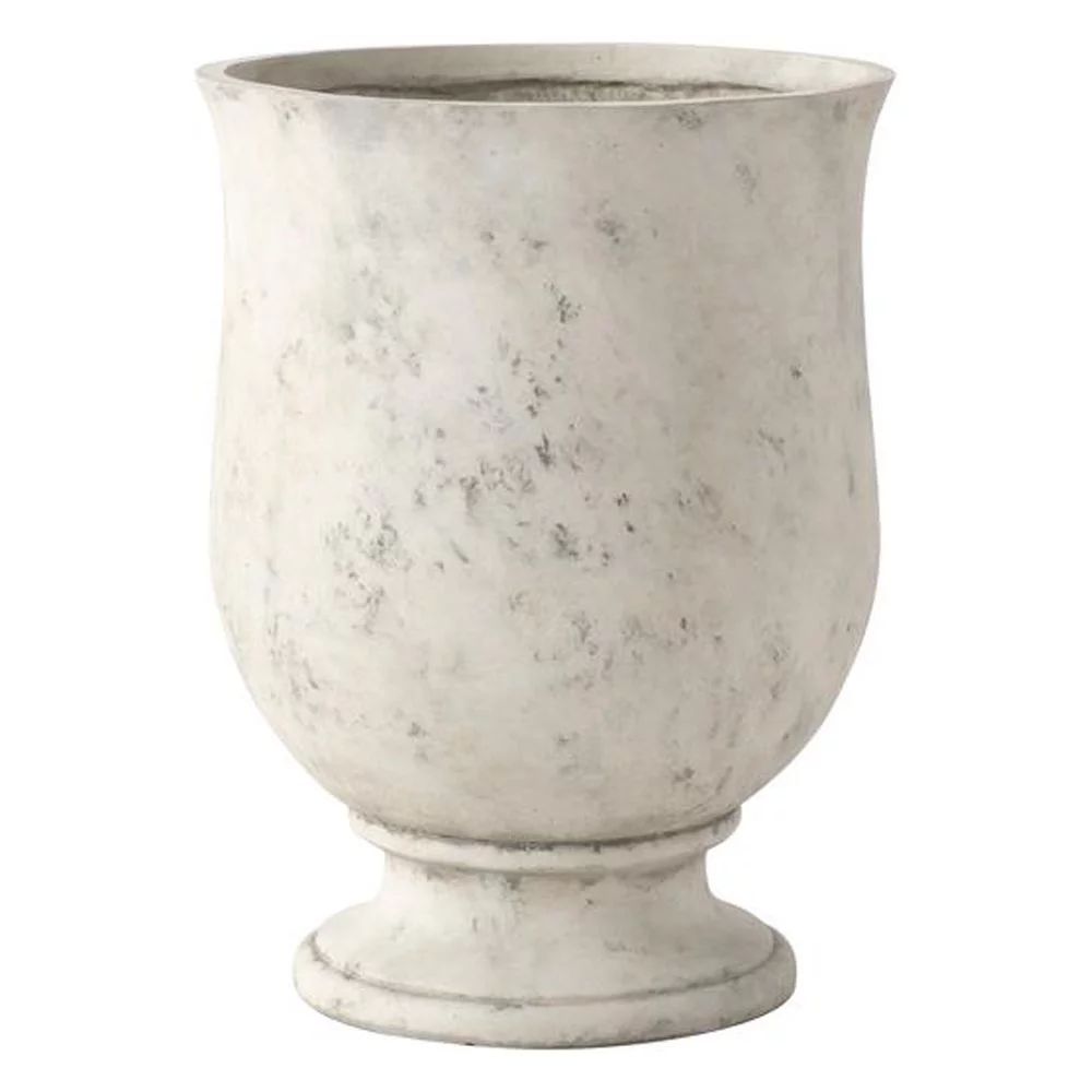 Alfresco Home Stewart 18" Rd. Fiberstone Urn with Drain Hole in Granite White | Walmart (US)