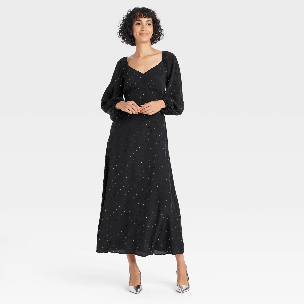 Women's Long Sleeve Crepe Maxi A-Line Dress - A New Day™ | Target