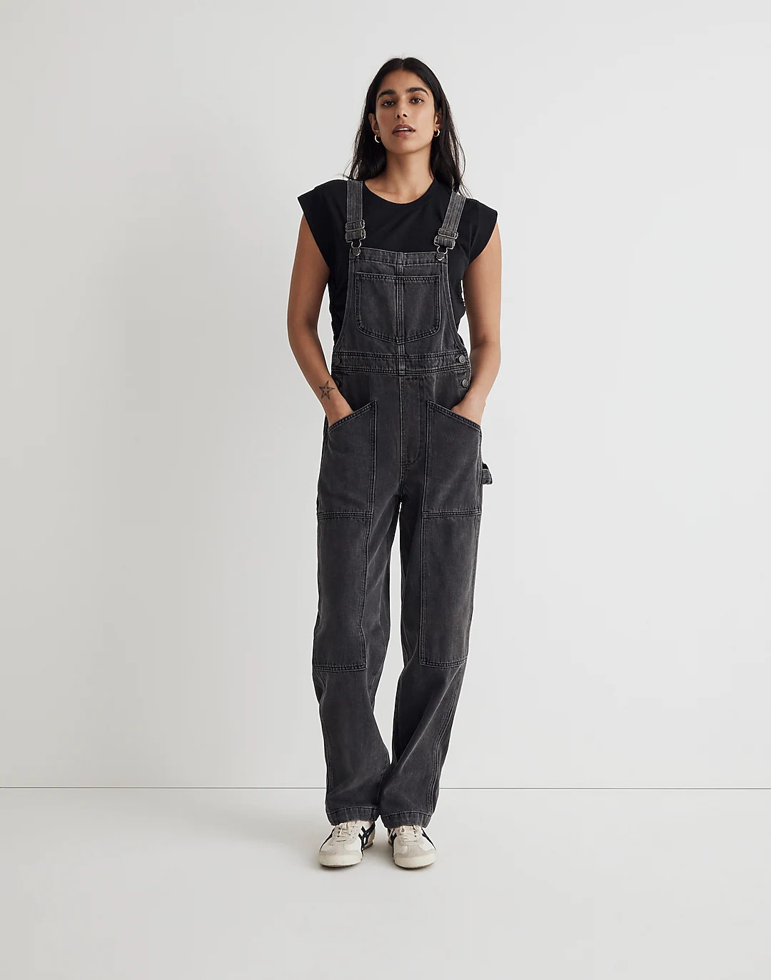 Denim Oversized Carpenter Overalls in Hartwell Wash | Madewell