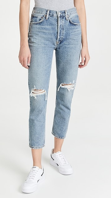 Riley High Rise Straight Crop Jeans | Shopbop