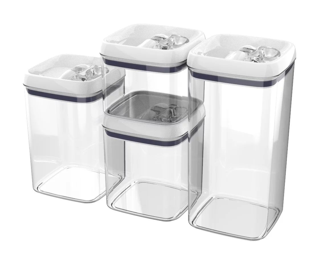 Better Homes & Gardens Canister Pack of 4 - Flip-Tite Large Square Food Storage Container Set - W... | Walmart (US)