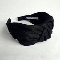 Black Silk Top Knot Turban Headband 40's Vintage Style Hairband Hair Accessories No Slip Stay On Kno | Etsy (US)