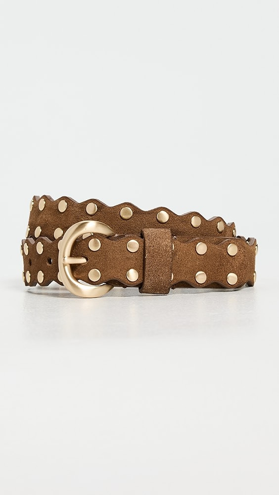 Studded Scalloped Belt In Suede | Shopbop