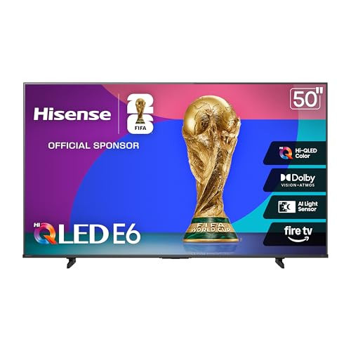 Hisense 50" E6 Cinema Series Hi-QLED 4K UHD Smart Fire TV (50E6QF, 2025 Model) - AI Light Sensor, Dolby Vision · Atmos, Voice Remote with Alexa, Motion Rate 120, HDR 10+ Adaptive, Game Mode Plus | Amazon (US)