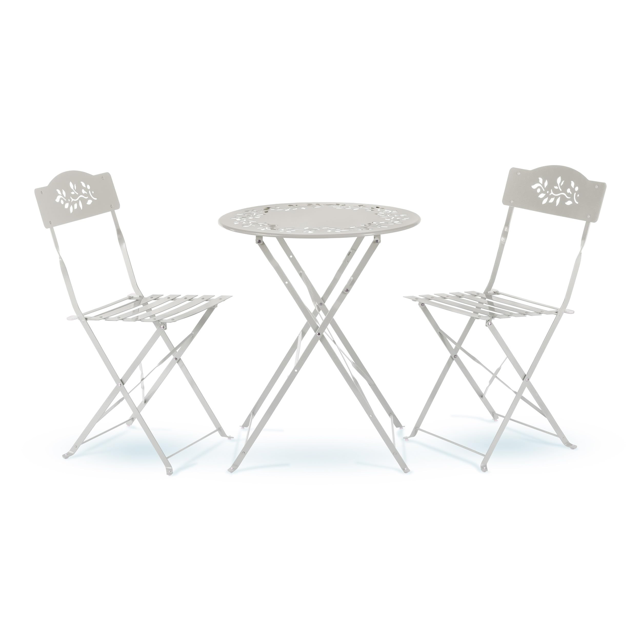 Alpine Corporation Indoor/Outdoor 3-Piece Bistro Set Folding Table and Chairs Patio Seating, Whit... | Amazon (US)