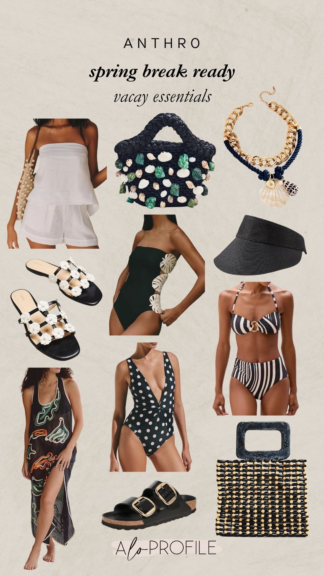 Spring Break Outfits via Anthro // spring style, spring outfits, vacay outfit, vacation outfits, spring break outfit inspo, swimwear, coverup, beachwear, resort wear,  beach essentials