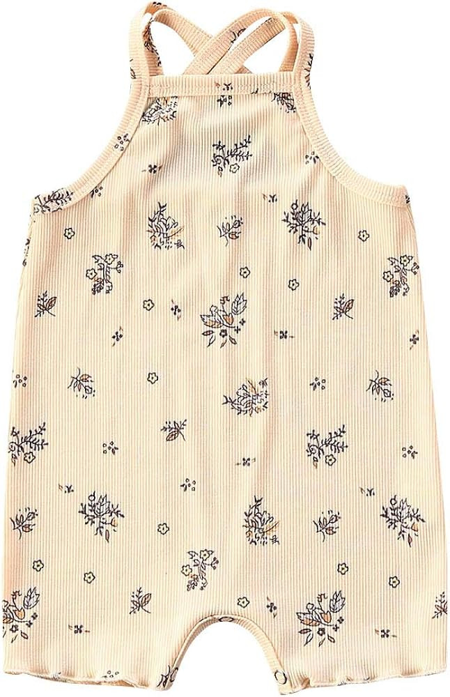 Baby Girls Boys Cotton Romper Solid Color Sleeveless/Long Sleeve Jumpsuit Bodysuit One Piece Paja... | Amazon (US)