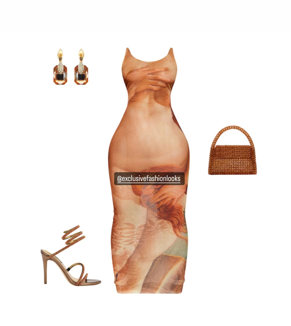 shape stone body print mesh maxi dress ExclusiveFashionLooks on LTK