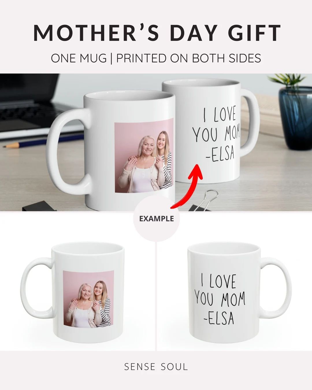Custom Coffee Mug with Text or Photo, Photo Mom Mug, Photo Grandma Mug, Personalized Mug, Custom ... | Etsy (US)
