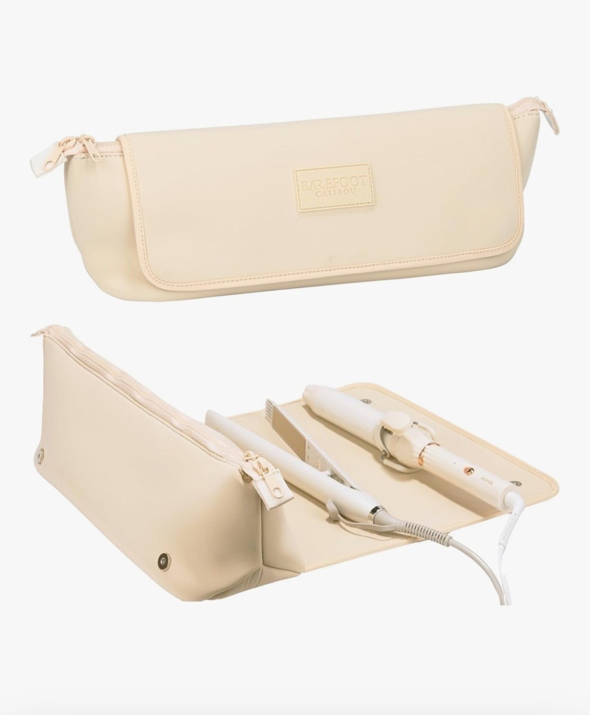 Hair Tools Travel Bag and Heat Resistant Mat for Flat Irons, Straighteners, Curling Iron, and Haircare Accessories, 2-in-1 design, with Interior Pockets, Portable Organizer